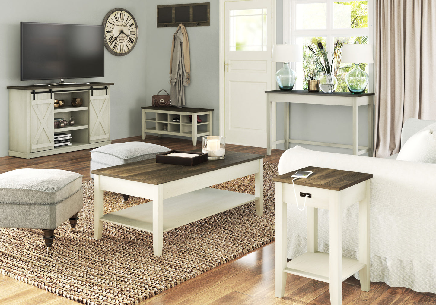 Side Table with USB Charging Ports