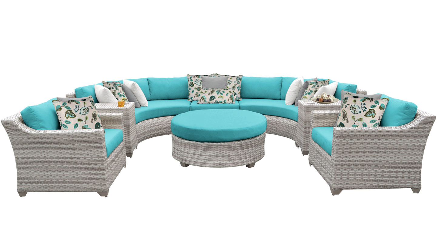 Fairmont 8-Piece Outdoor Wicker Patio Furniture Set with Aruba Cushions