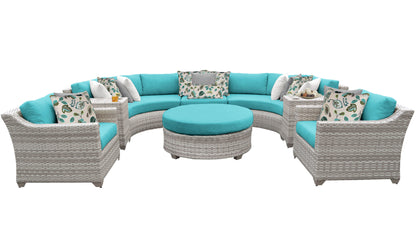 Fairmont 8-Piece Outdoor Wicker Patio Furniture Set with Aruba Cushions