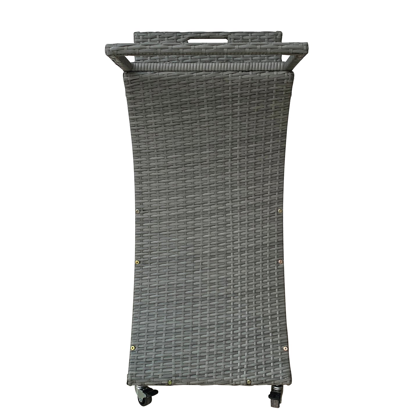 TK Classics Outdoor Wicker Bar Cart with Serving Tray