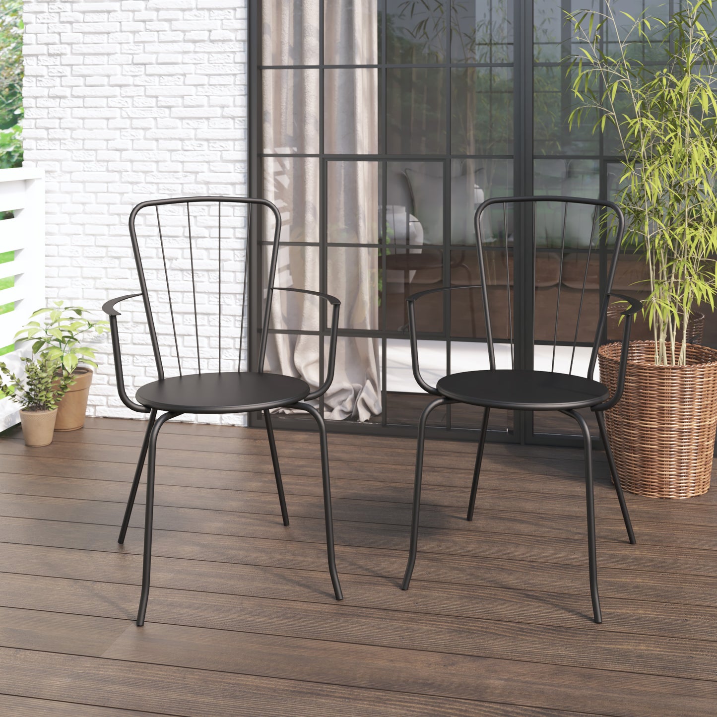 TK Classics Outdoor Dining Chairs, Set of 2