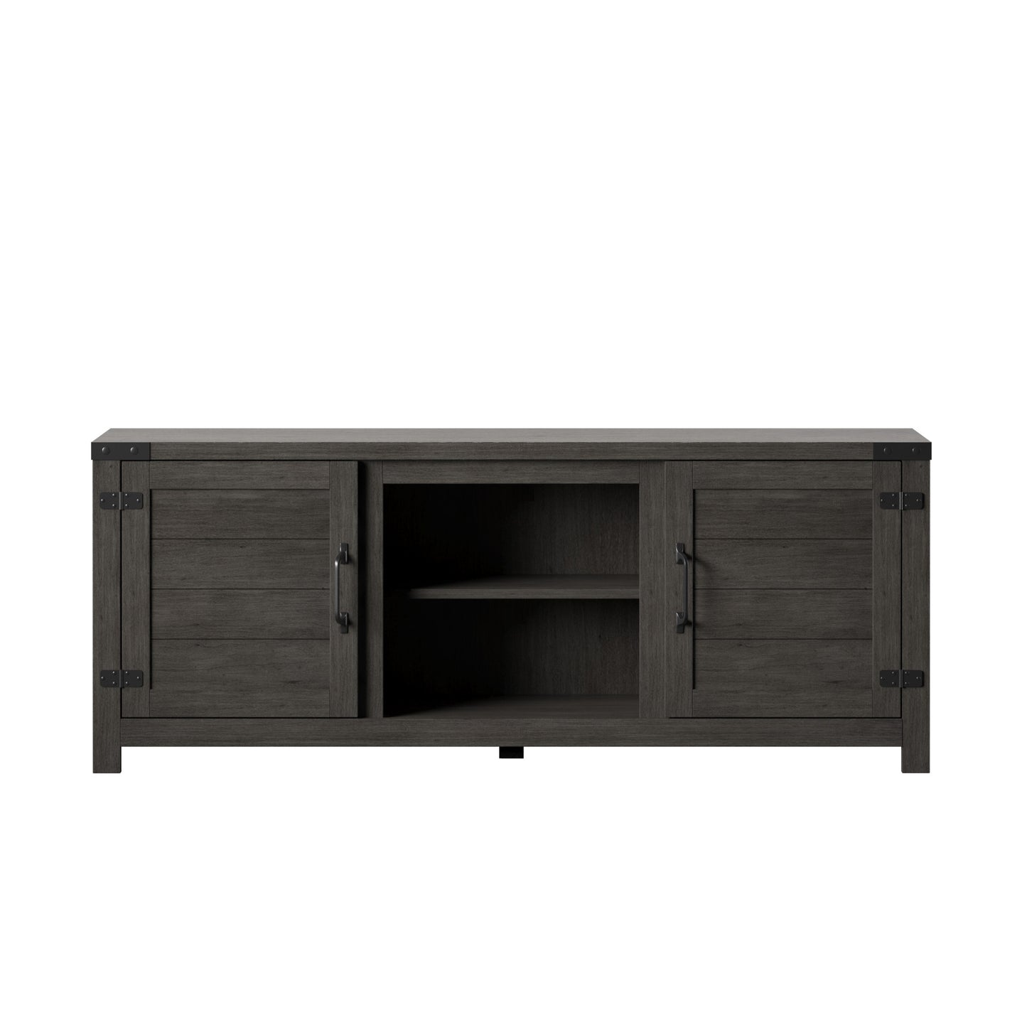 TV Stand for TVs up to 65" with Planked Doors and Nail Head Details