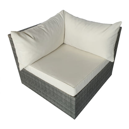 TK Classics Outdoor Corner Sofa - Dark Gray Wicker/Vanilla Cushion