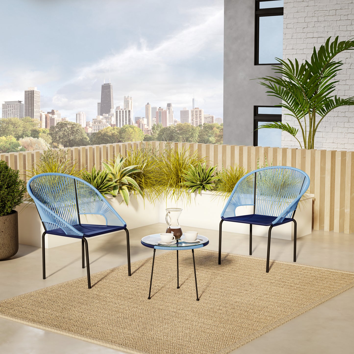 TK Classics Outdoor 3-Piece Conversation Set