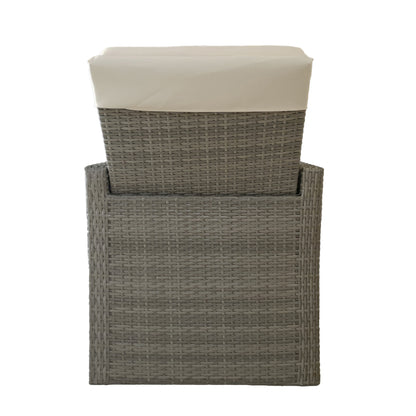 TK Classics Club Chair with Ottoman in Gray Wicker