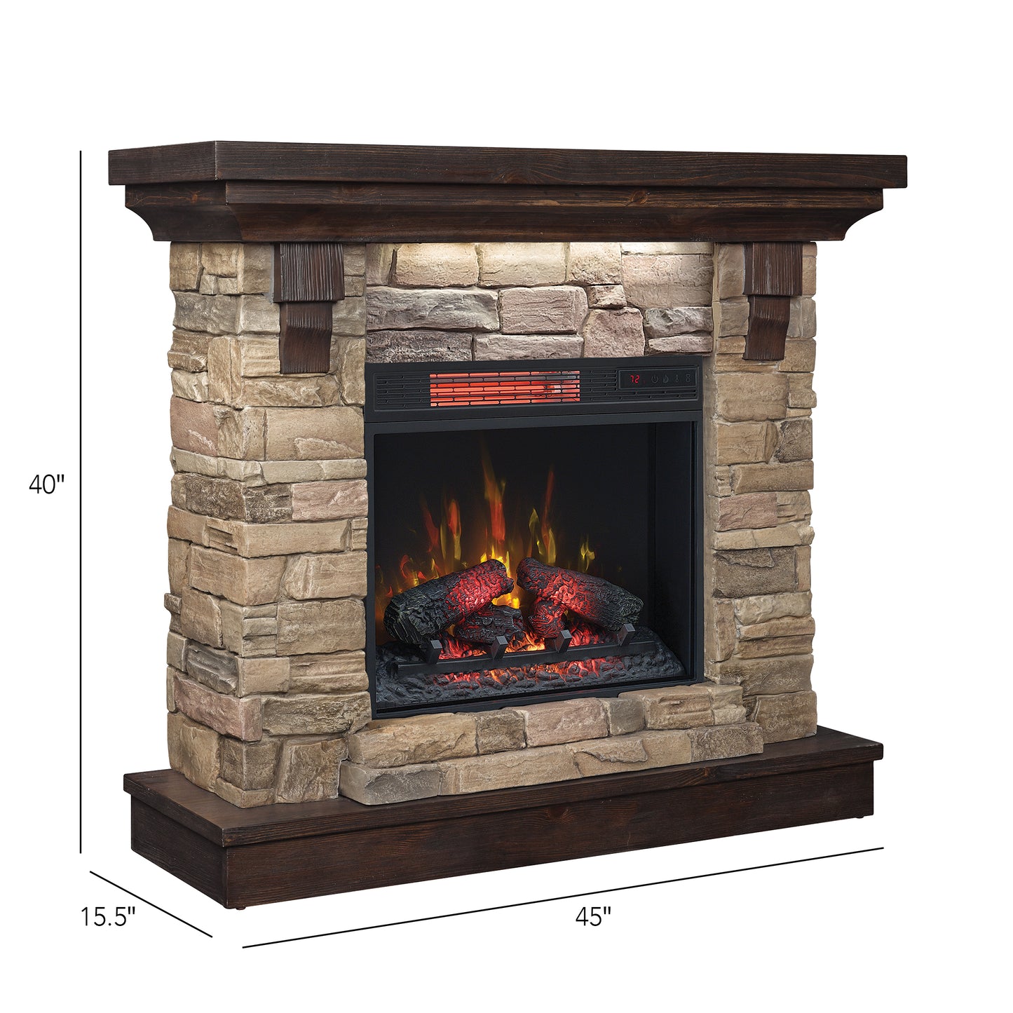 Eugene Wall Electric Fireplace Mantel, Aged Coffee (Electric Fireplace sold separately)