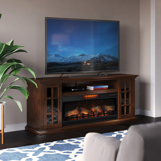 Tresanti® Mayson TV Console with ClassicFlame® CoolGlow® 2-in-1 Electric Fireplace and Fan
