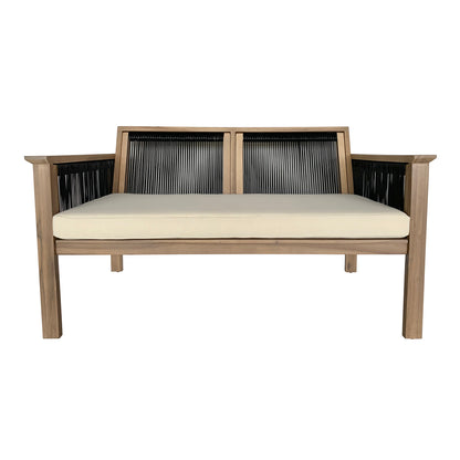 TK Classics Outdoor Acacia Loveseat with Cushion