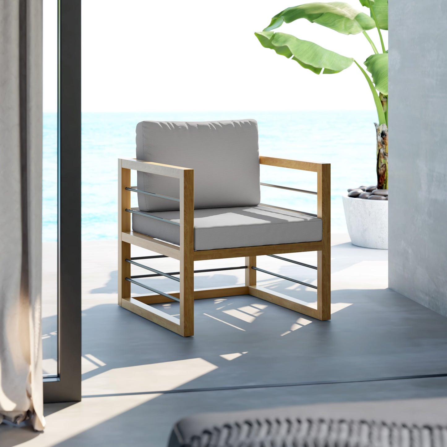 TK Classics Aluminum Outdoor Club Chair with Cushions