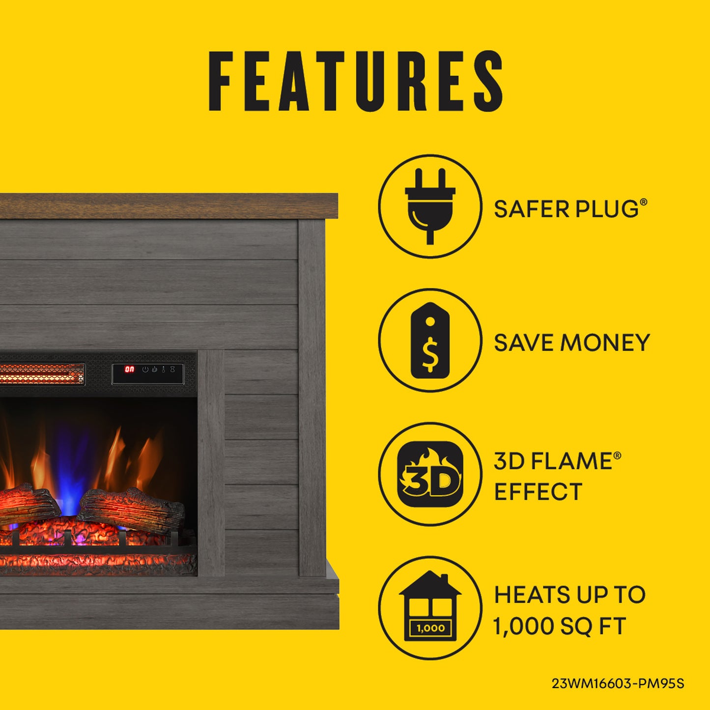 duraflame® Shiplap Wall Mantel Electric Fireplace