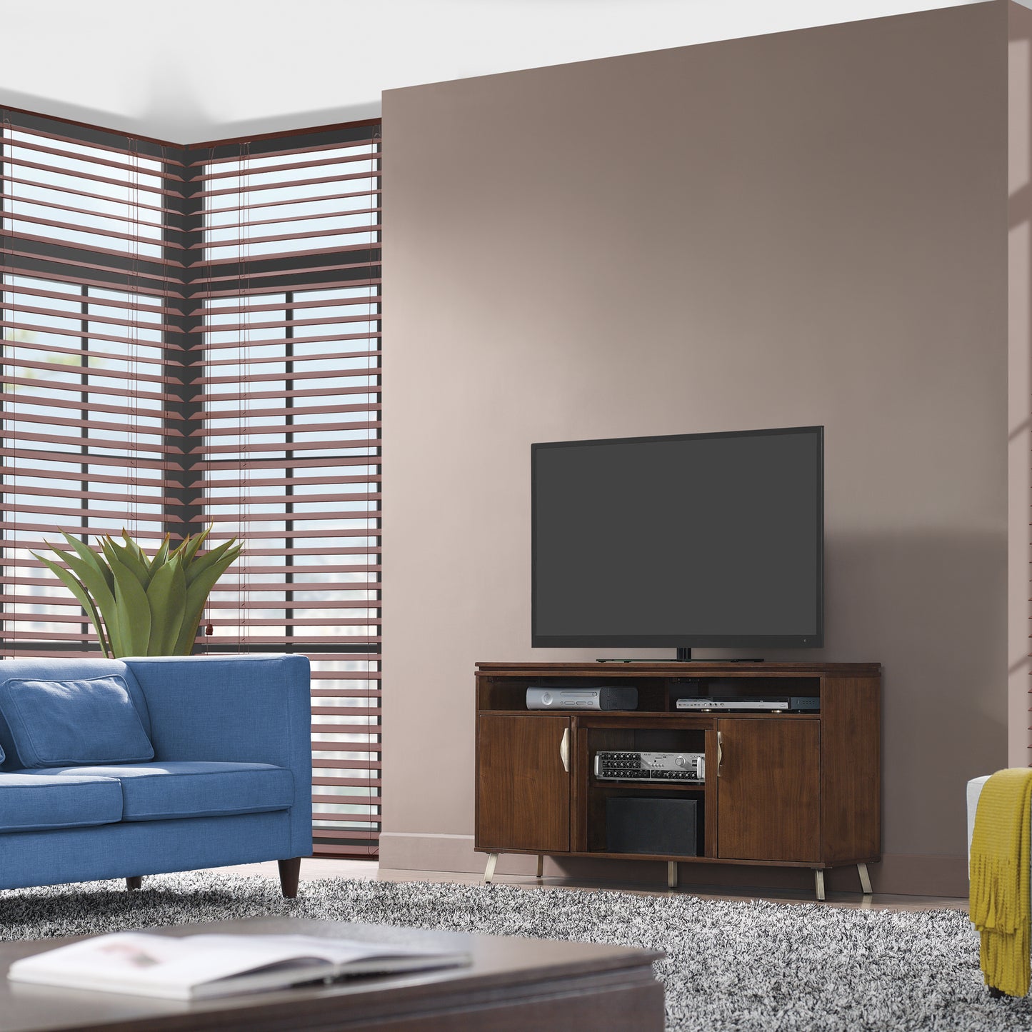 Modern Dweller™ TV Stand for TVs up to 60", Midnight Walnut