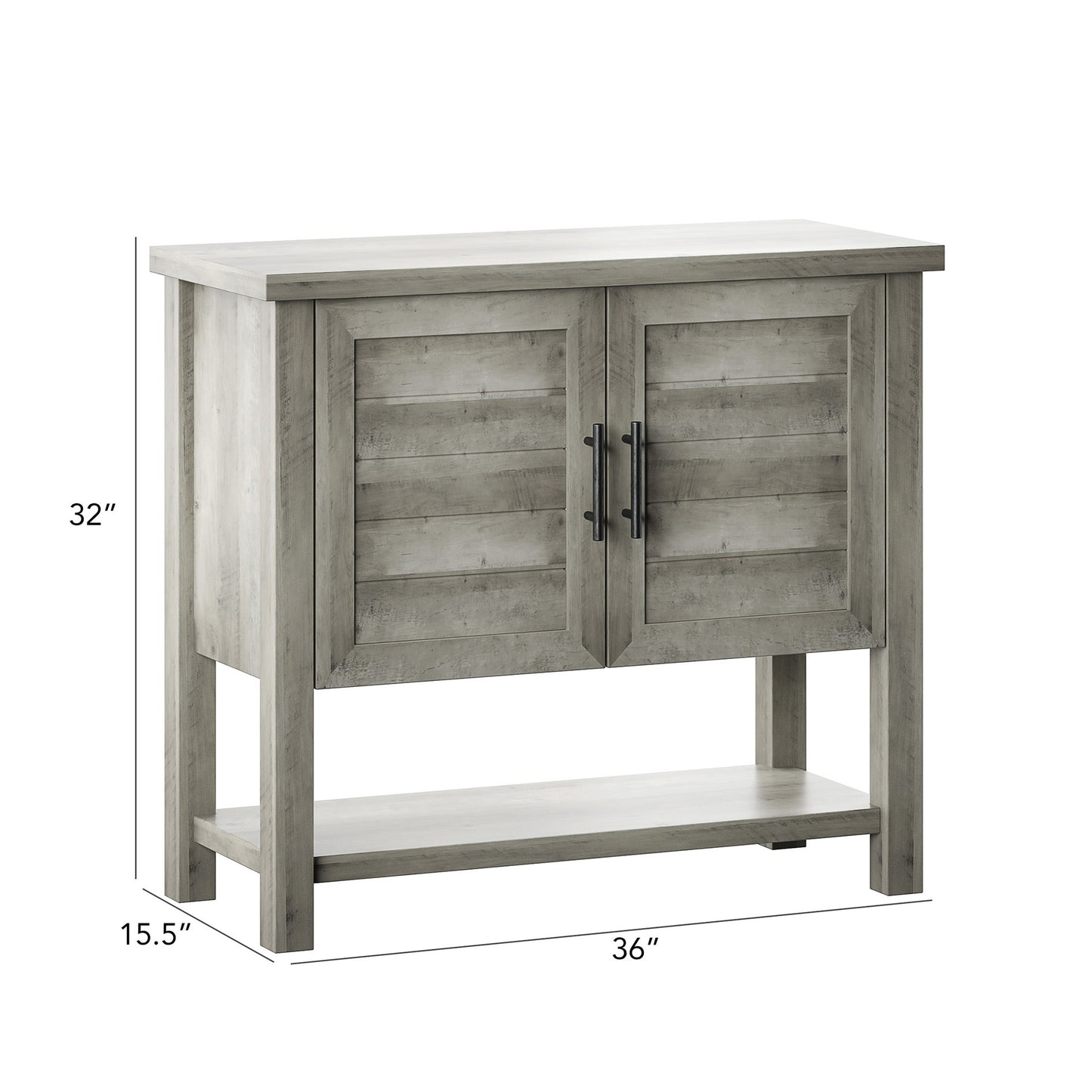 Console Table with USB Charging Ports and Louvered Doors