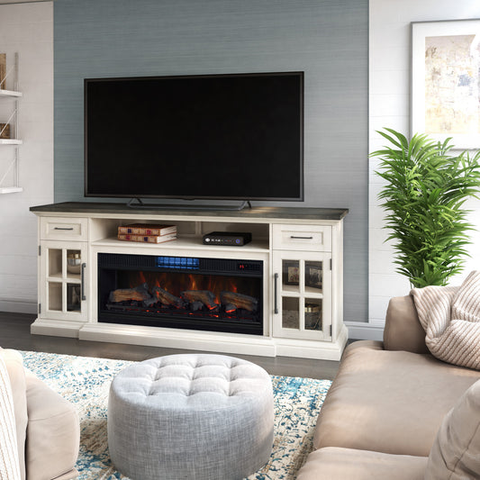 Tresanti® Sloane TV Console with ClassicFlame® CoolGlow™ 2-in-1 electric fireplace and fan