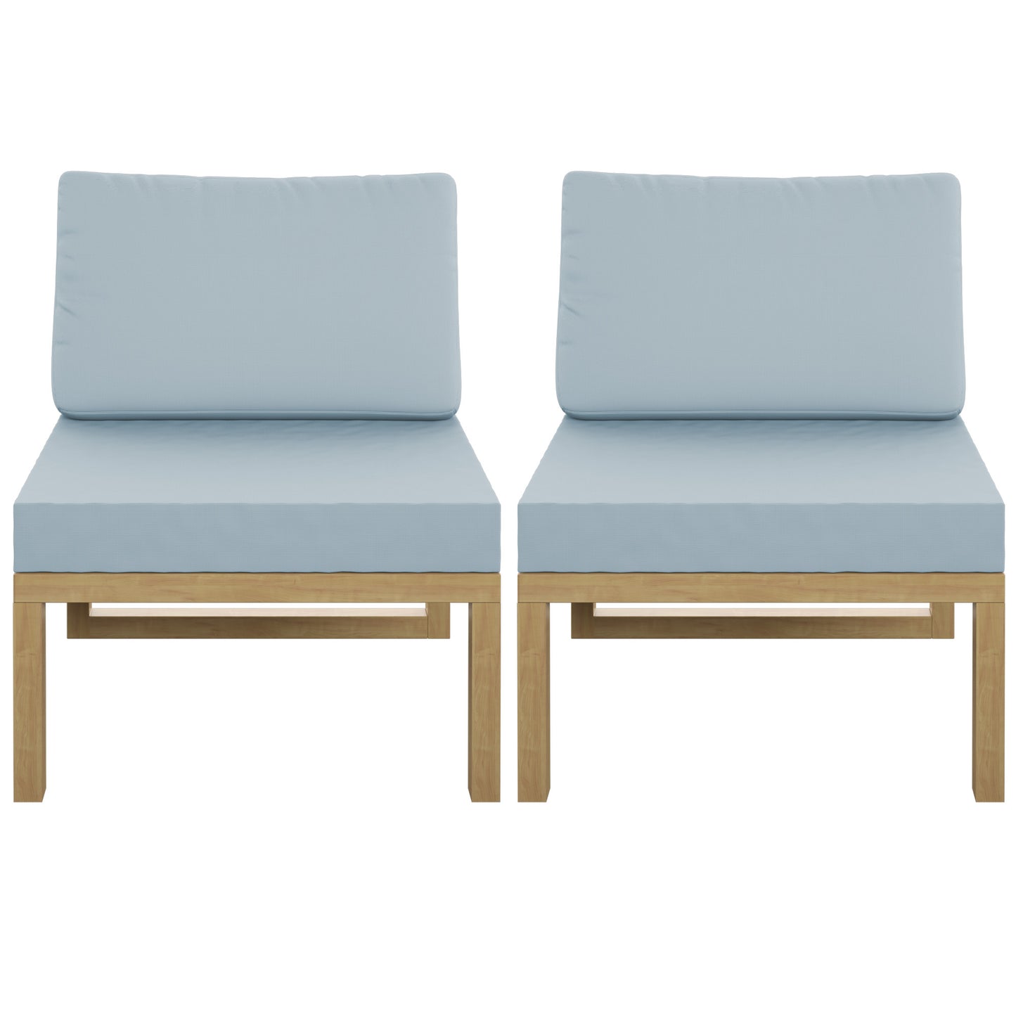 TK Classics Outdoor Aluminum Armless Sofa Seats, Set of 2