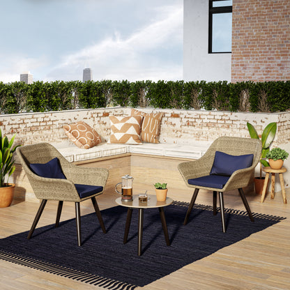 TK Classics Outdoor 3 Piece Conversation Set with Cushions