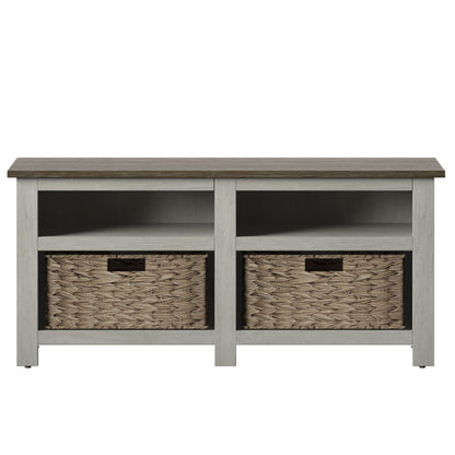 Storage Bench with Included Baskets