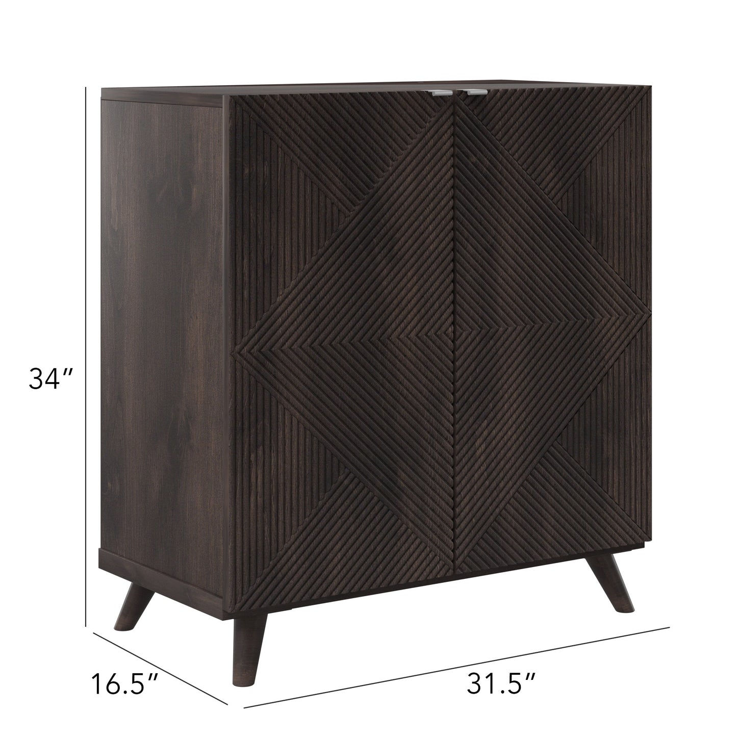 Accent Cabinet with Geometric Pattern Doors