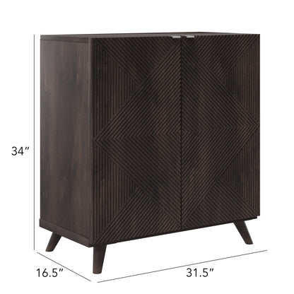 Accent Cabinet with Geometric Pattern Doors