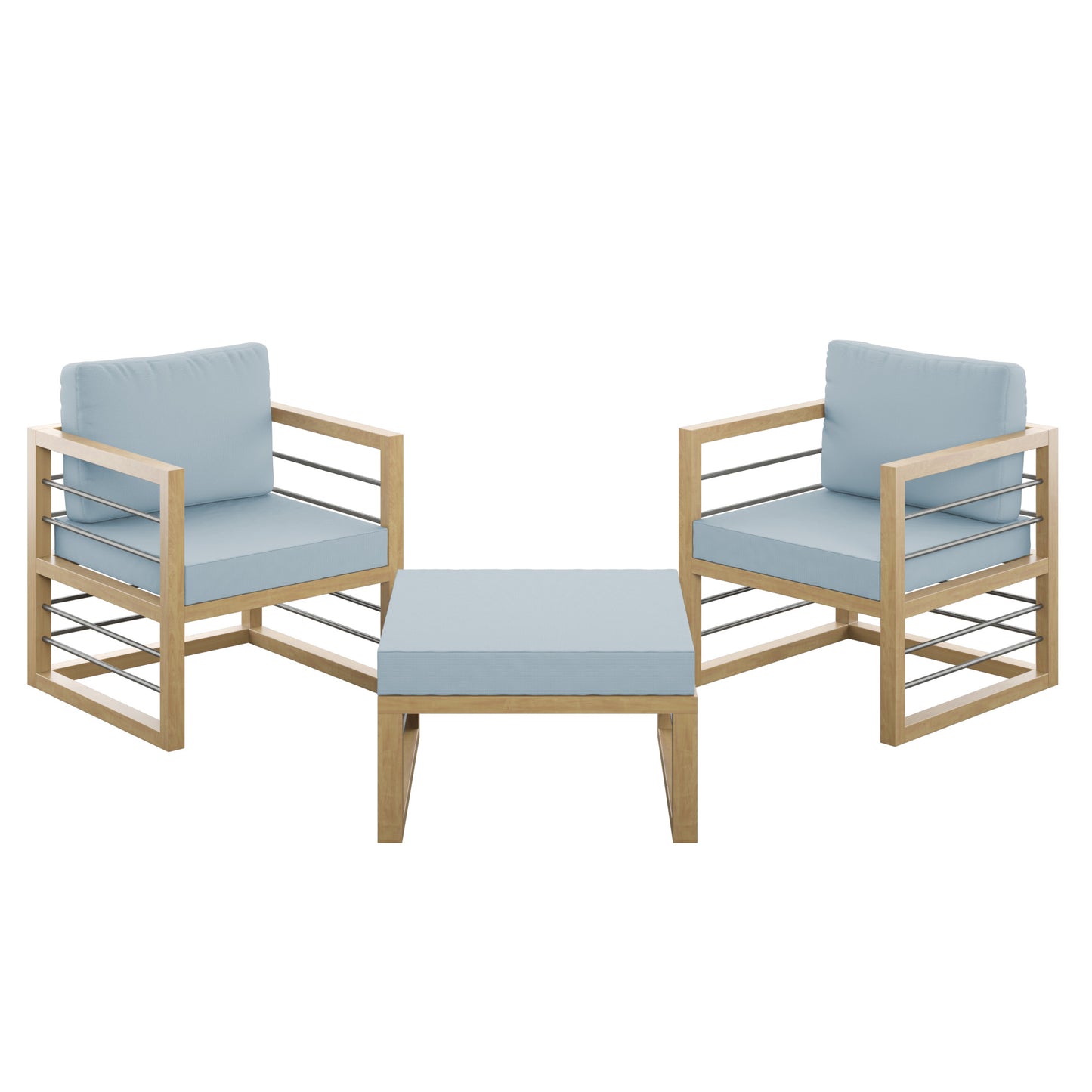 TK Classics 3 Piece Aluminum Outdoor Conversation Set
