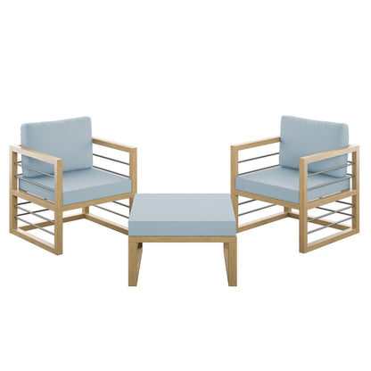 TK Classics 3 Piece Aluminum Outdoor Conversation Set