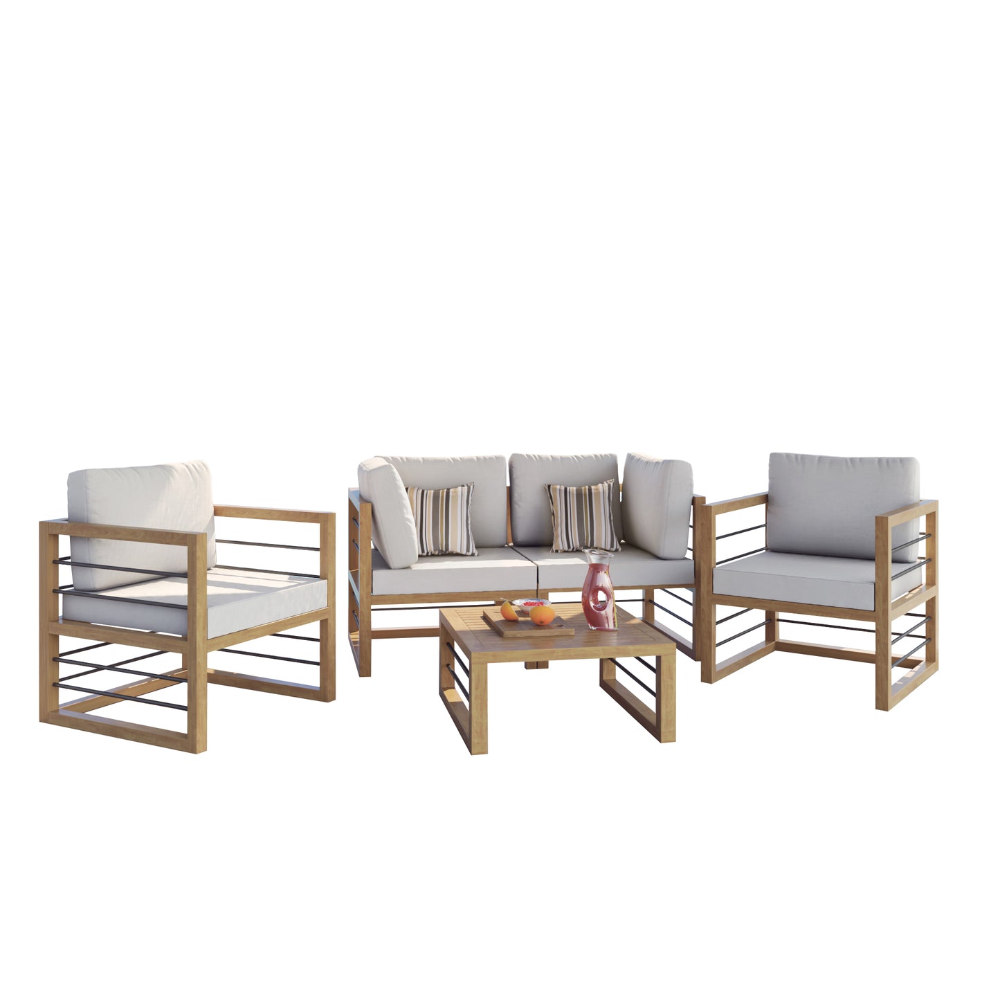 5 Piece Aluminum Outdoor Conversation Set