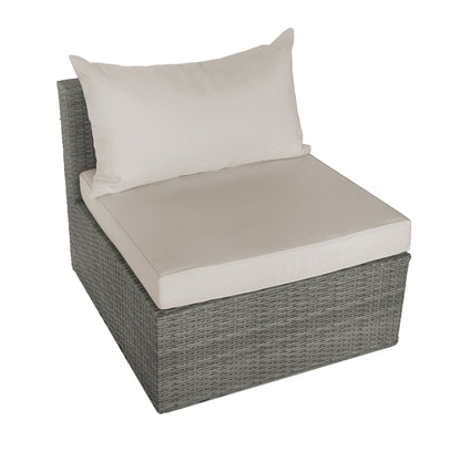 TK Classics Outdoor Armless Sofa Seats with Cushions, Set of 2