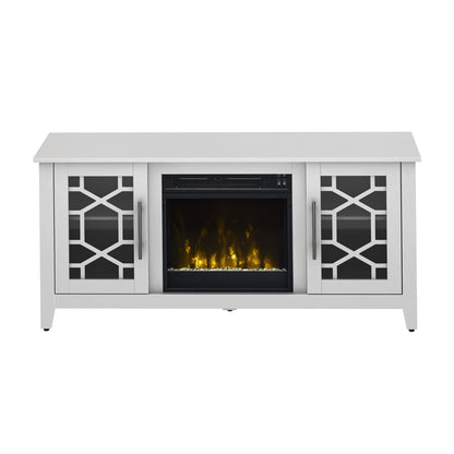 Clarion TV Stand for TVs up to 60" with 18" Electric Fireplace, Pure White