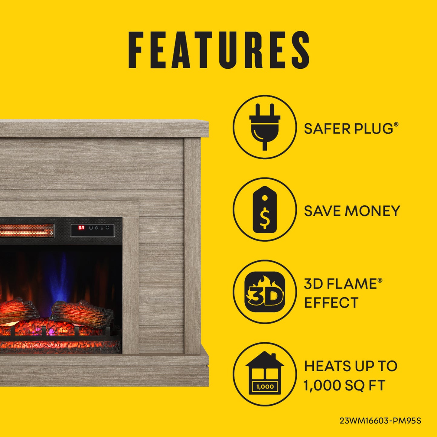 duraflame® Shiplap Wall Mantel Electric Fireplace