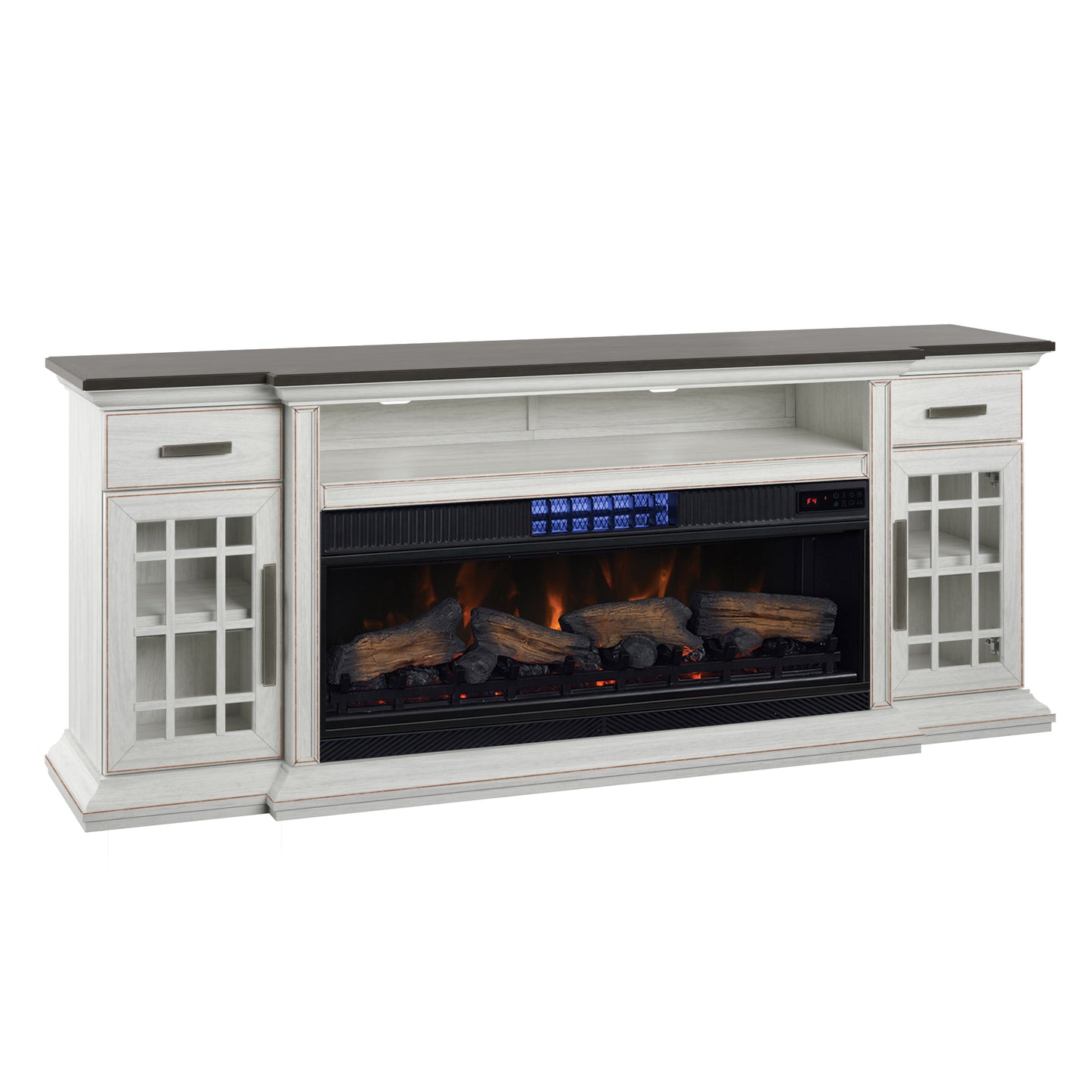 Tresanti® Everett TV Console with ClassicFlame® CoolGlow® 2-in-1 electric fireplace and fan