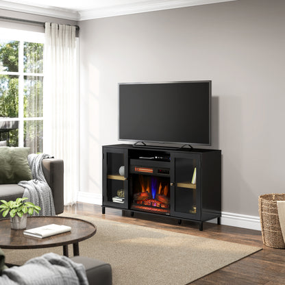 duraflame® Nathan 54" Electric Fireplace TV Stand with Glass Door Cabinets