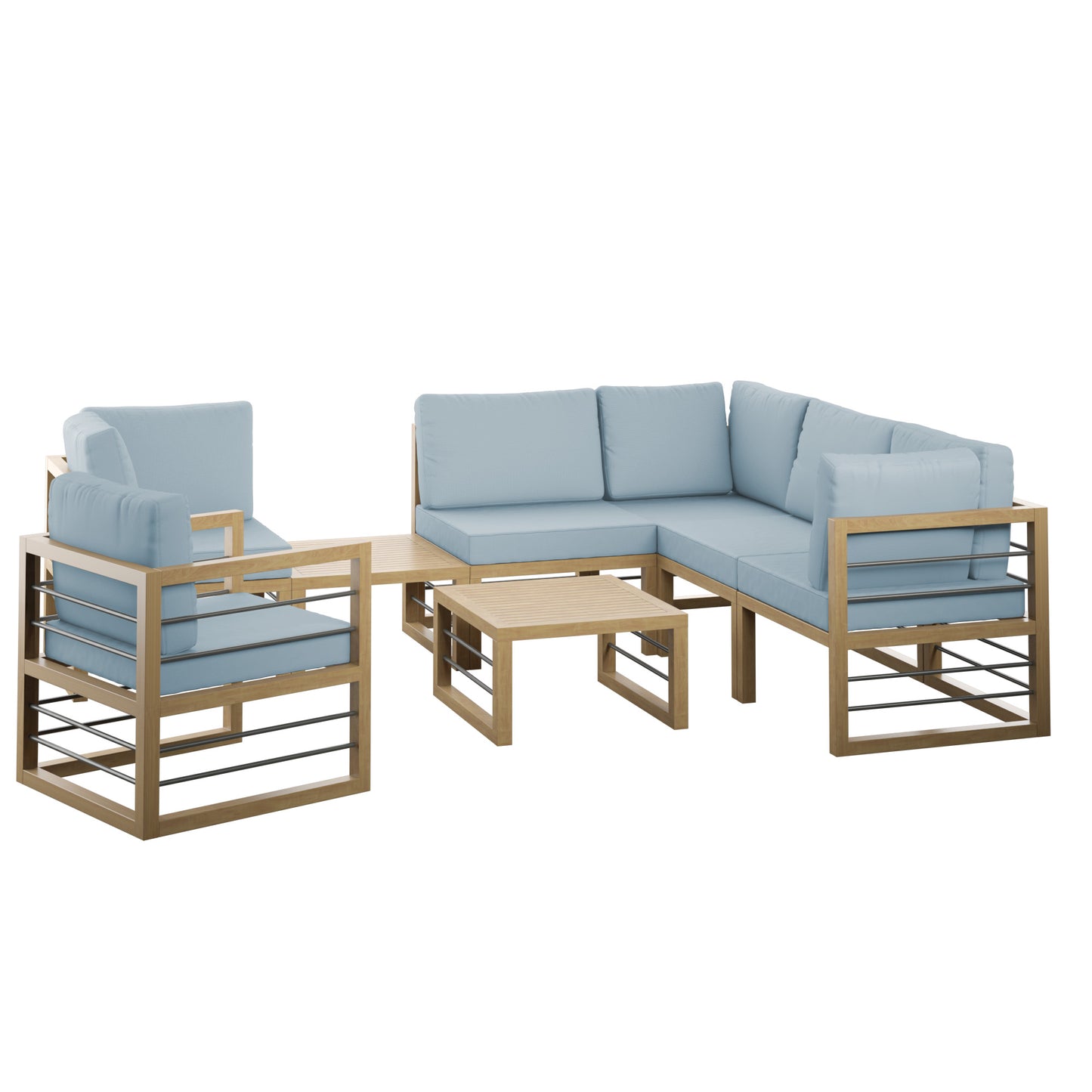 TK Classics 8 Piece Aluminum Outdoor Conversation Set