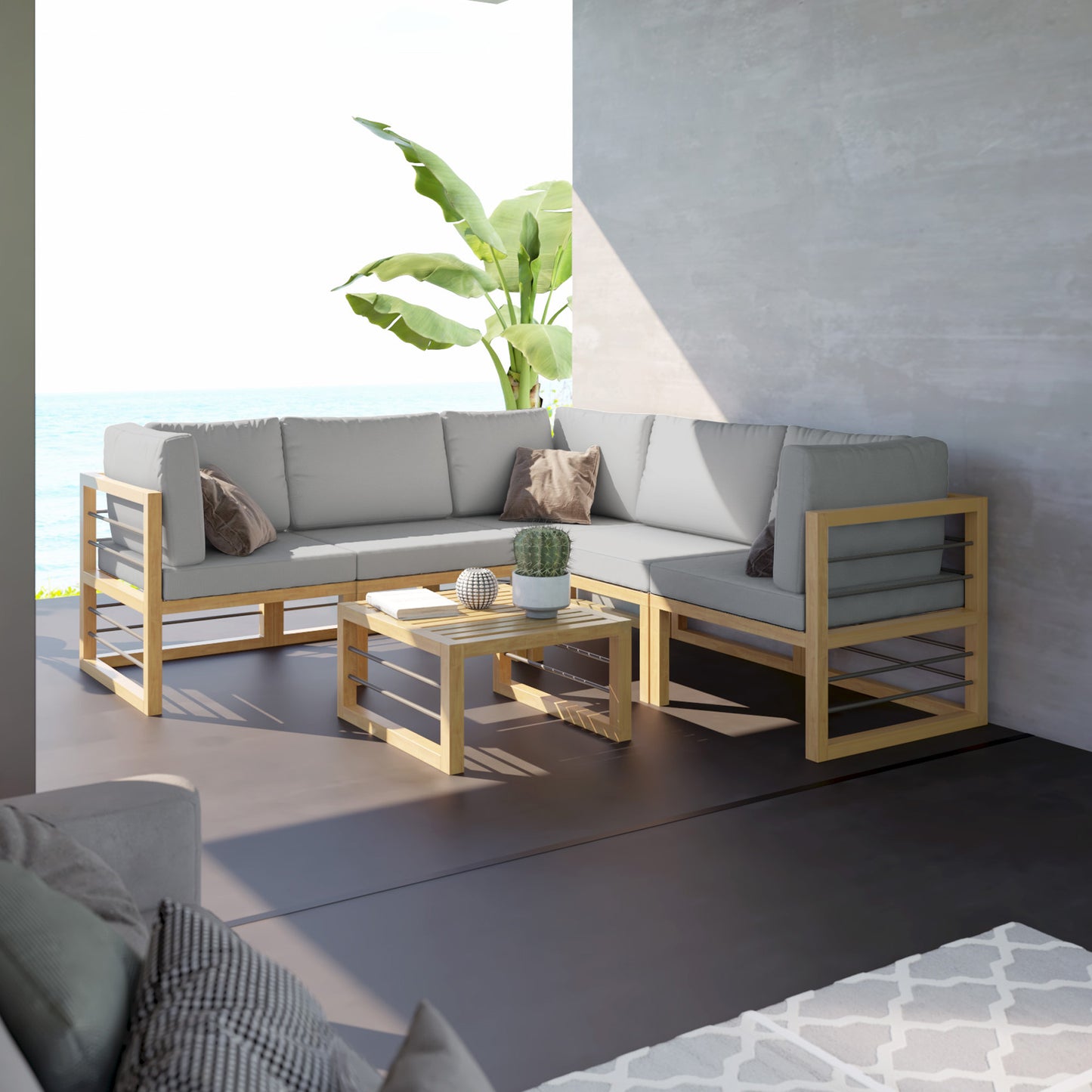 TK Classics 6 Piece Aluminum Outdoor Conversation Set