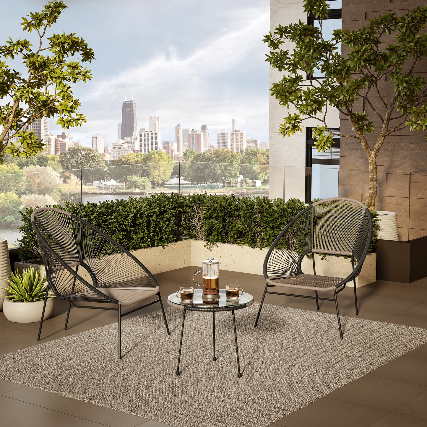 TK Classics Outdoor 3 Piece Outdoor Conversation Set