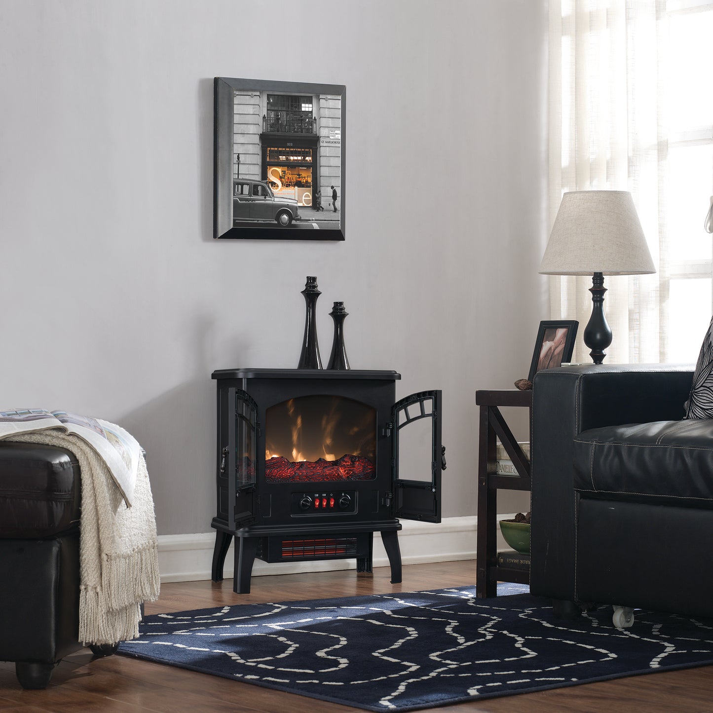 duraflame®  Infrared Quartz Electric Stove Heater, Black