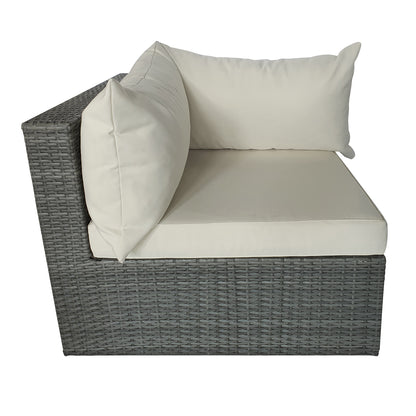 TK Classics Outdoor Corner Sofa - Dark Gray Wicker/Vanilla Cushion