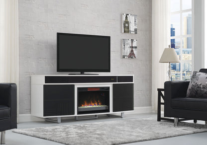 Enterprise TV Stand for TVs up to 80", Imperial Gray (Electric Fireplace sold separately)