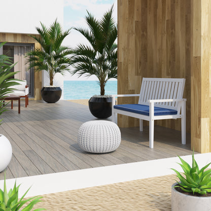 TK Classics Outdoor Acacia Bench with Cushion