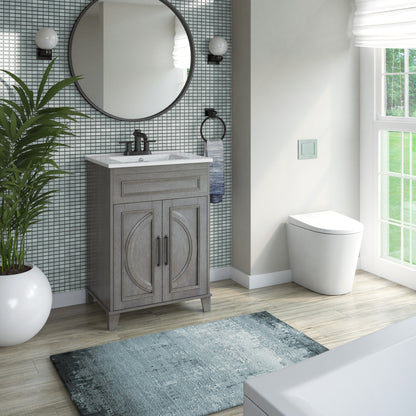 Renton 24" Single Bathroom Vanity with Decorative Mullions