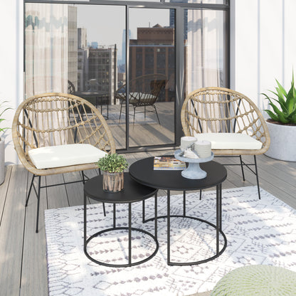 TK Classics 3 Piece Outdoor Conversation Set with Cushions