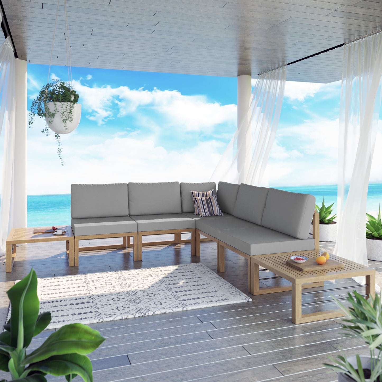 TK Classics 7 Piece Aluminum Outdoor Conversation Set