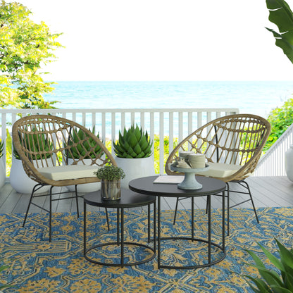 TK Classics 3 Piece Outdoor Conversation Set with Cushions