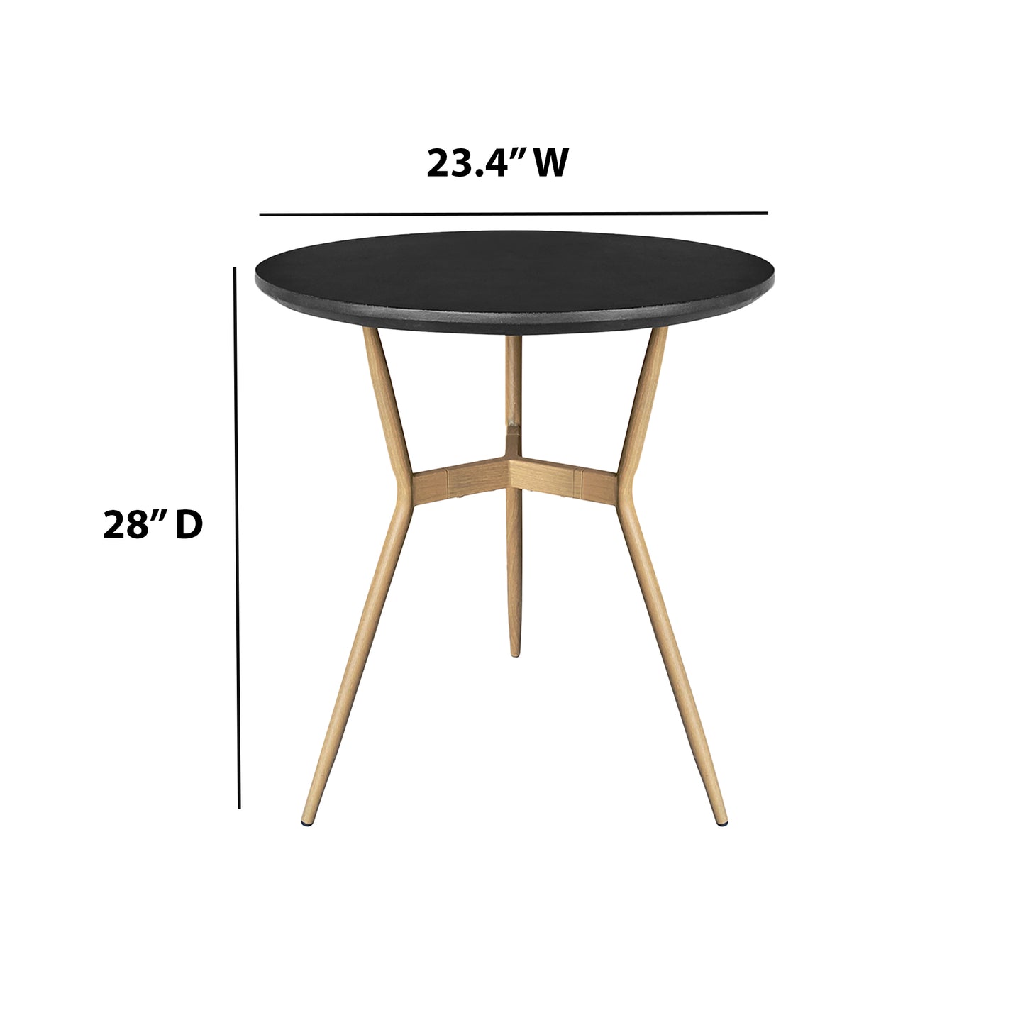 TK Classics 24” Outdoor Dining Table with Tapered Legs