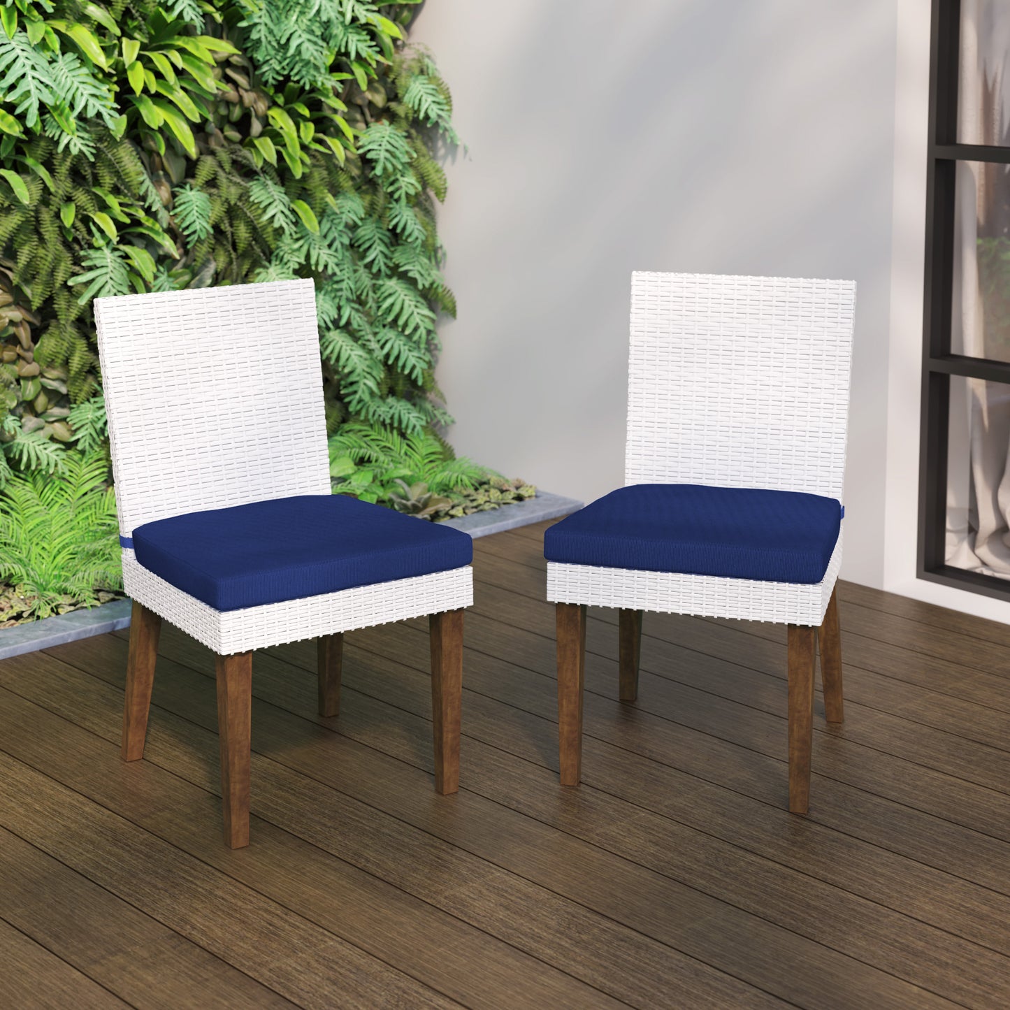 TK Classics Outdoor Dining Chairs with Cushions, Set of 2