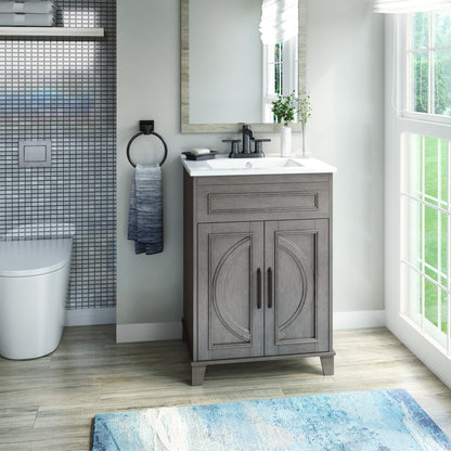 Renton 24" Single Bathroom Vanity with Decorative Mullions