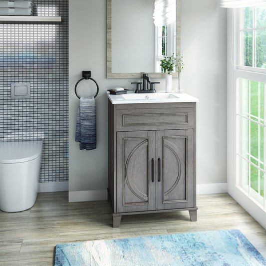 Renton 24" Single Bathroom Vanity with Decorative Mullions