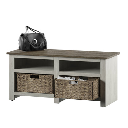 Storage Bench with Included Baskets