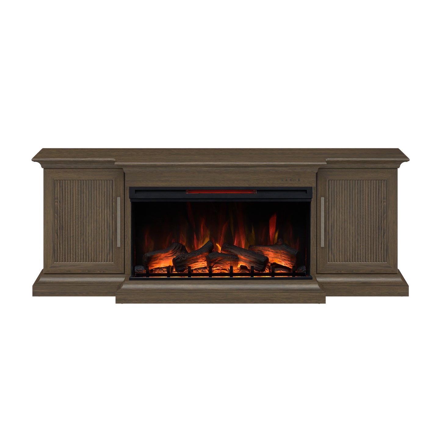 Tanner 76" Modern Reeded Electric Fireplace TV Stand
