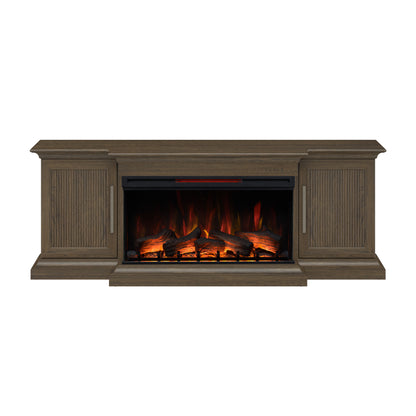 Tanner 76" Modern Reeded Electric Fireplace TV Stand