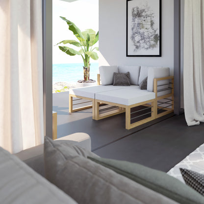 TK Classics 4 Piece Aluminum Outdoor Sectional Sunbed