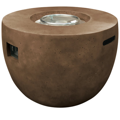 TK Classics 34.5” Round Fire Pit with Travertine Stone Finish